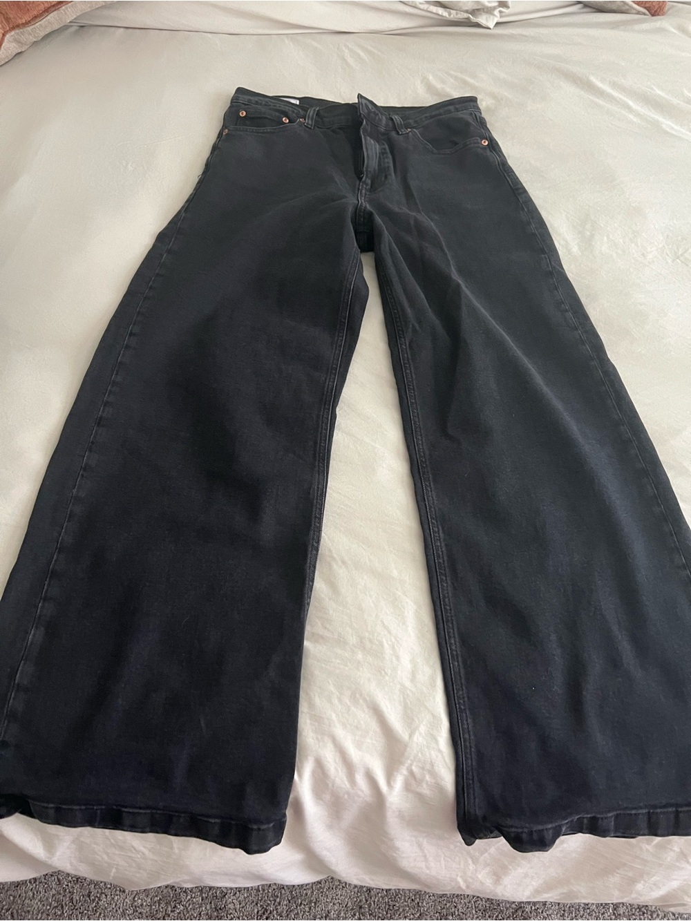 GAP High Rise Stride Jeans 30R Black Wide Leg Denim Women’s 10